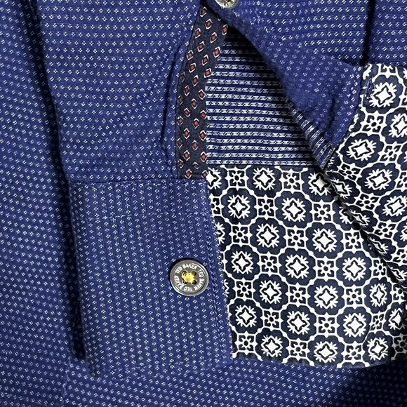 TED BAKER LONDON Button Down Shirt Men's 4 L Blue Cotton Stretch - Picture 12 of 17
